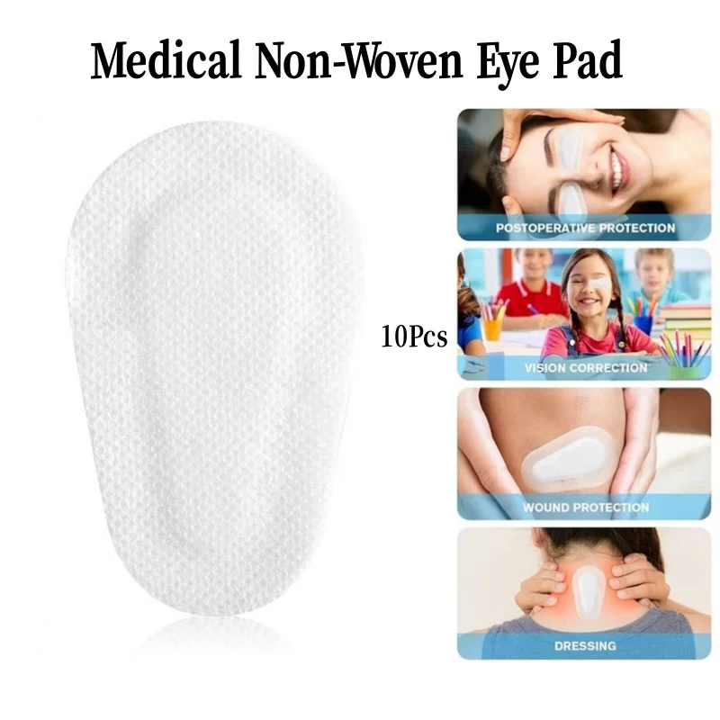 10Pcs Medical Non-Woven Eye Pad Postoperative Self-Adhesive Non-Woven Wound Dressing