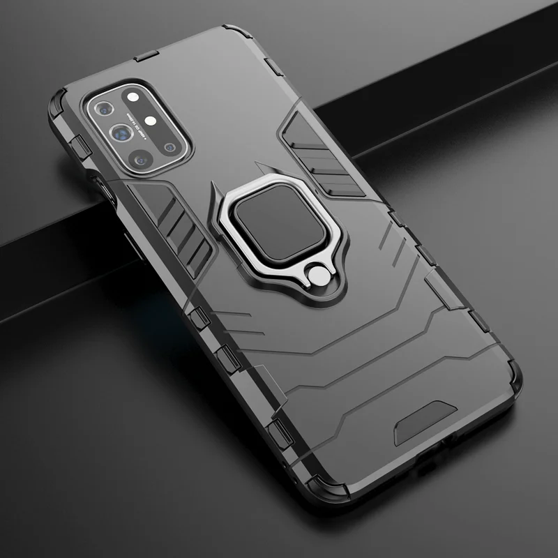 Противоударная стойка с кольцом-держателем для OnePlus 8 T, чехлы OnePlus8T 8 T, Автомобильный кронштейн, тонкий адсорбирующий Жесткий Чехол, чехлы One Plus 8 T