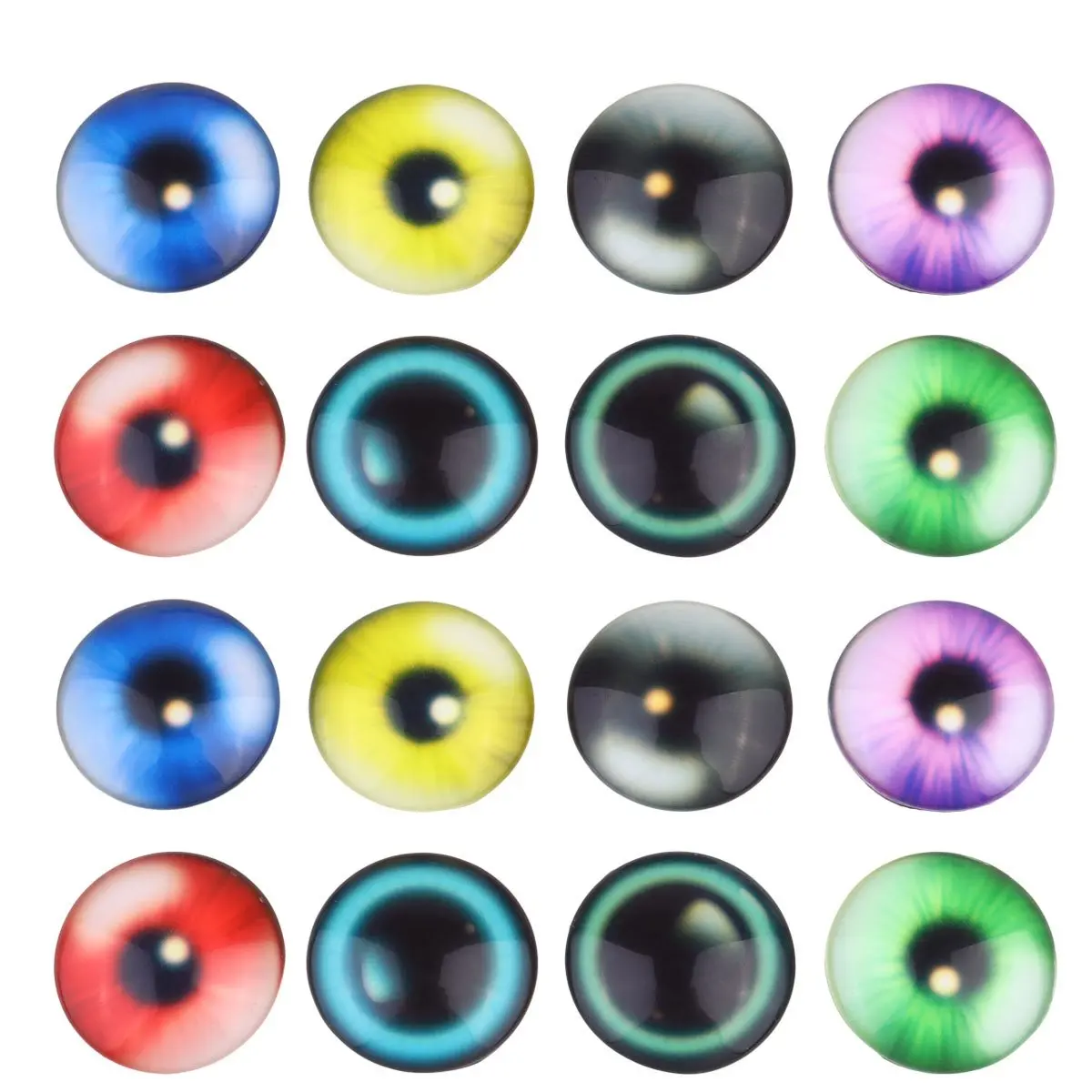 

25 шт. стеклянных наклеек с узором в виде глаз, прочные материалы для рукоделия, украшений, серег, запонок, круглые стеклянные аппликации, наклейки-декали