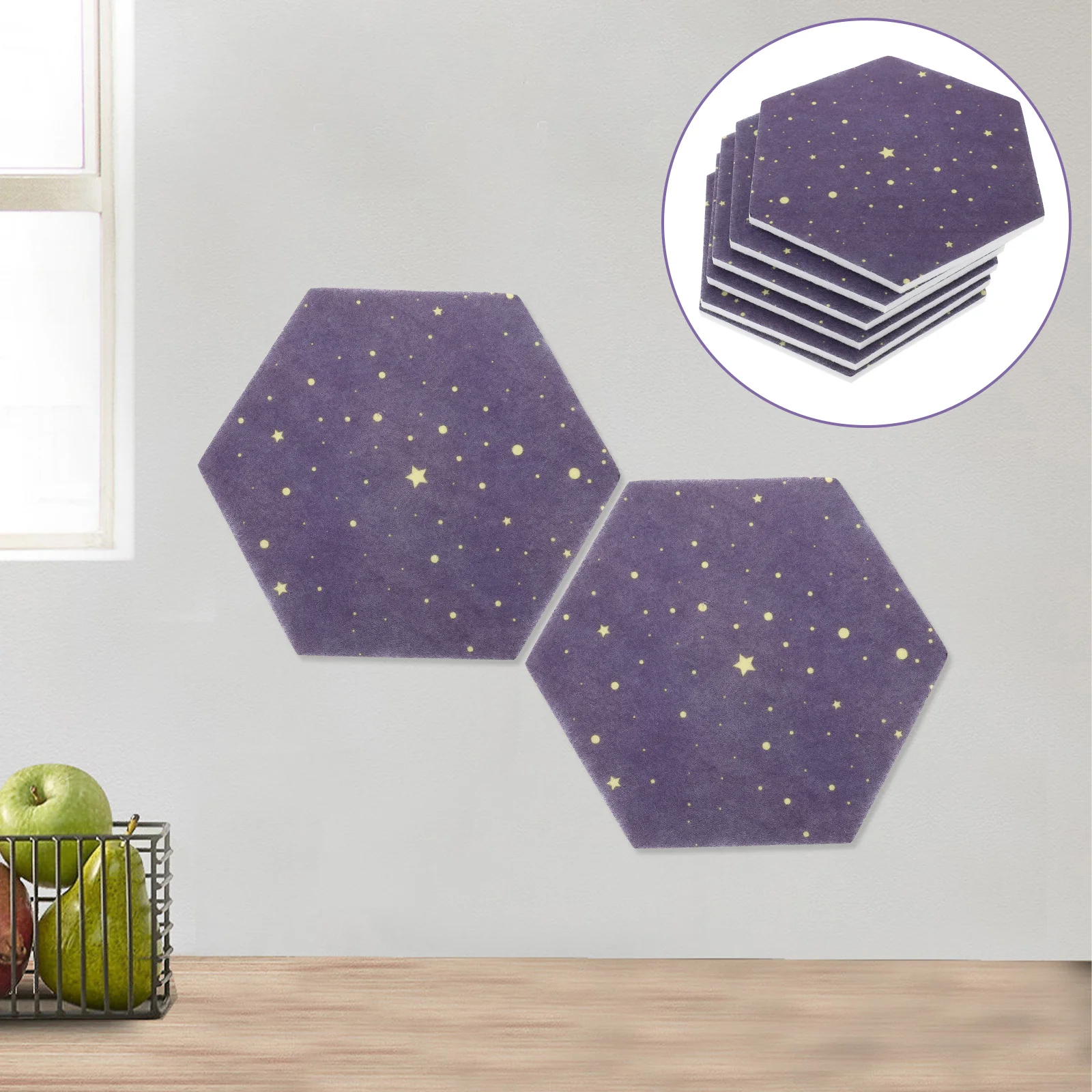 

6Pcs Hexagon Felt Cork Boards Bulletin Pin Board for Wall Home Office School Decor Cork Boards for Walls Bulletin Board