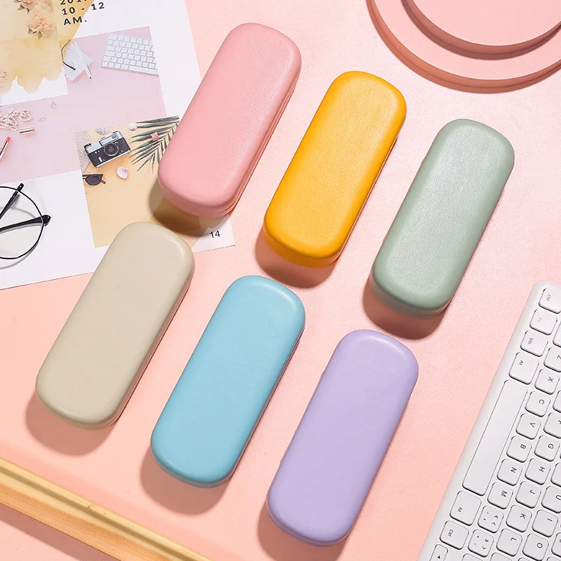 Candy colored Glasses Box Japanese Portable Anti-stress PU Sunglasses Case Glasses Storage Box Eyeswear Accessories Box