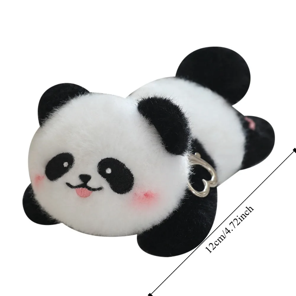 Stuffed Doll Rotating Tail Panda Keychain Stuffed Animal Panda Doll Pendant Cute Cartoon Raccoon Keyring Bag Pendant