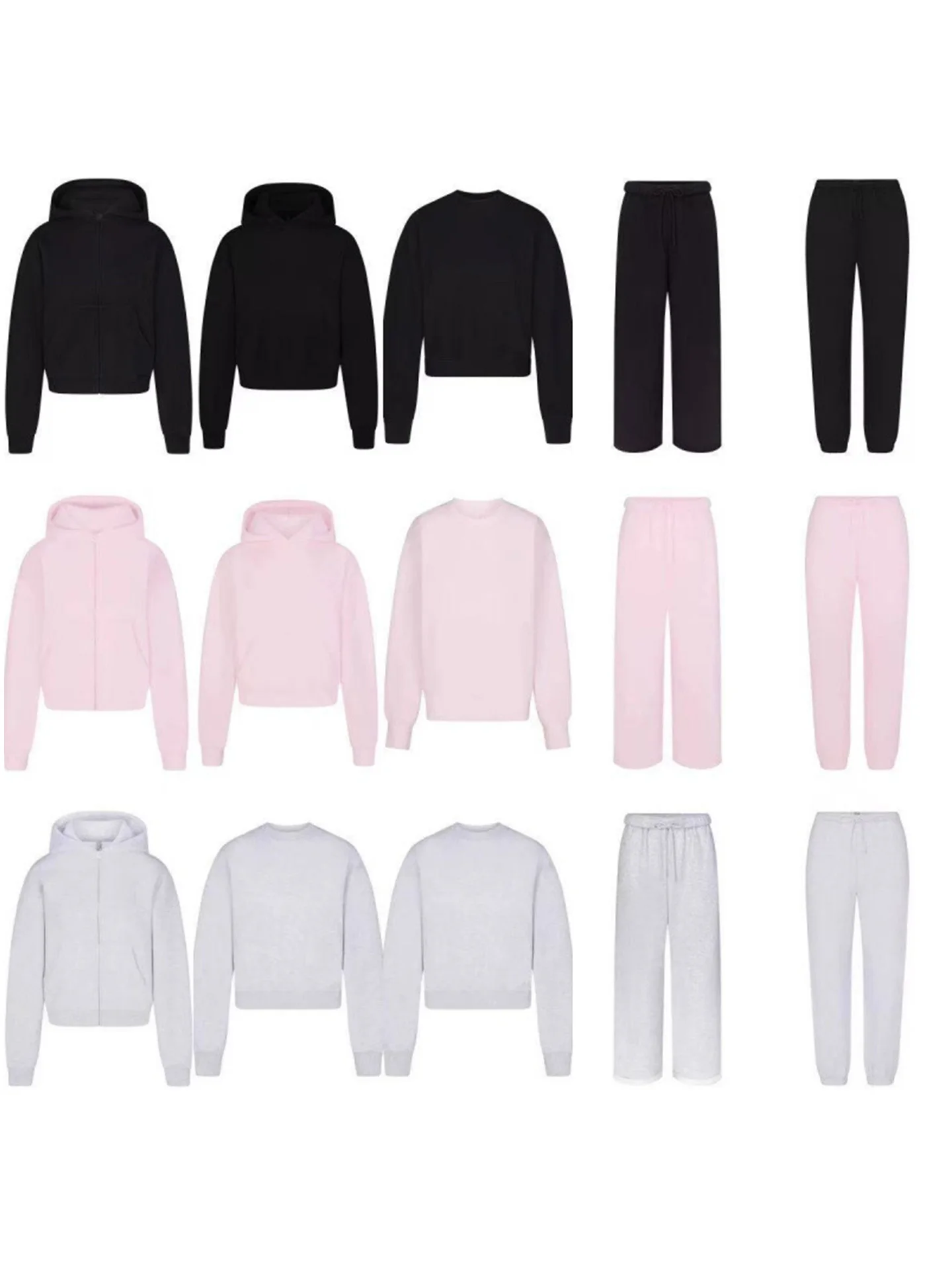 

Classic Cotton Hoodie Sweatpants Set Loose Fit Kangaroo Mouth Casual Autumn Winter Women's Sportswear Comfortable Breathable