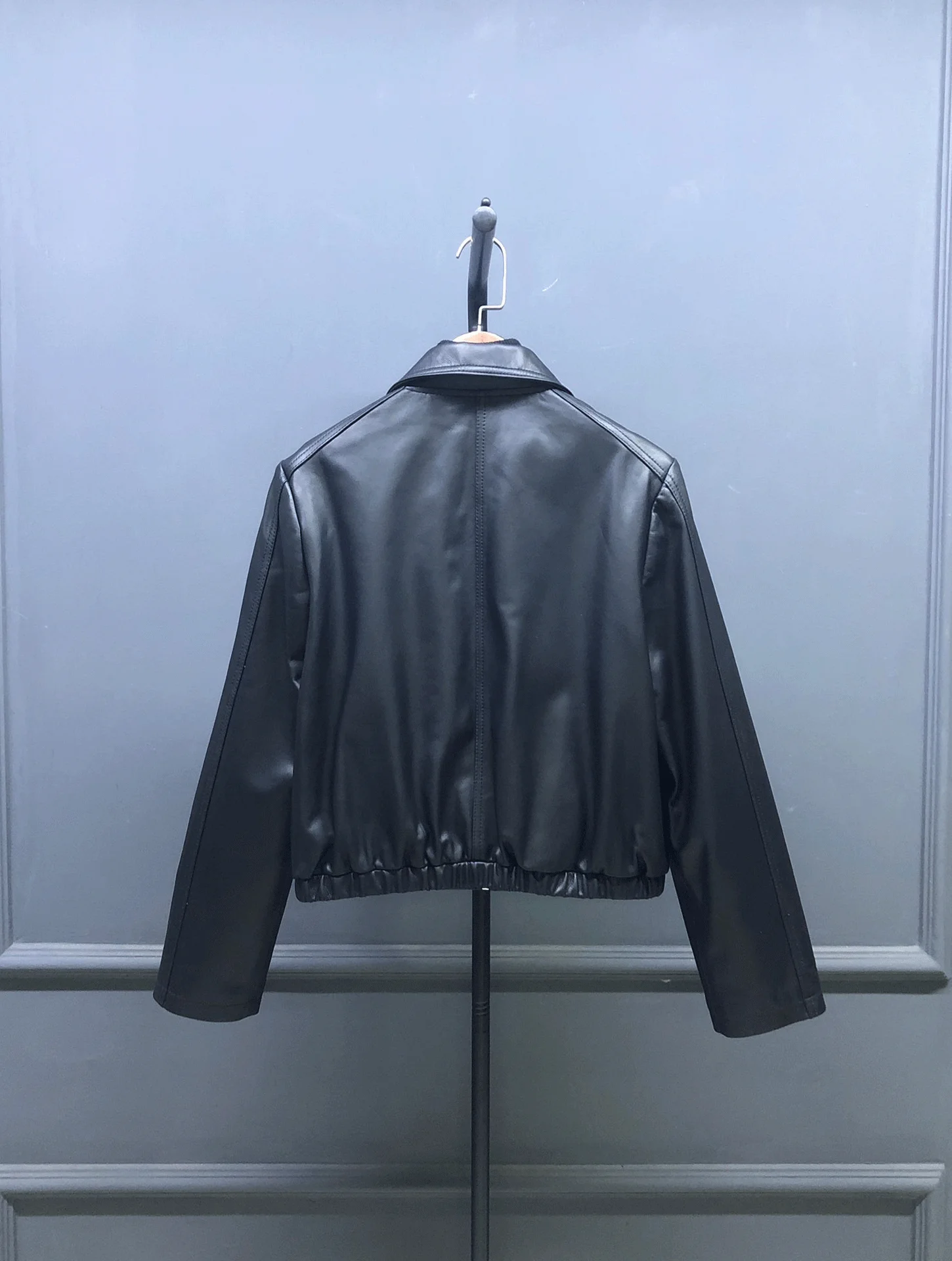 Faionable ort Genuine Leather Jaet Women's Loose Casual Sle Square Collar Biker Coat Slimming Effect Youth Commute Wind