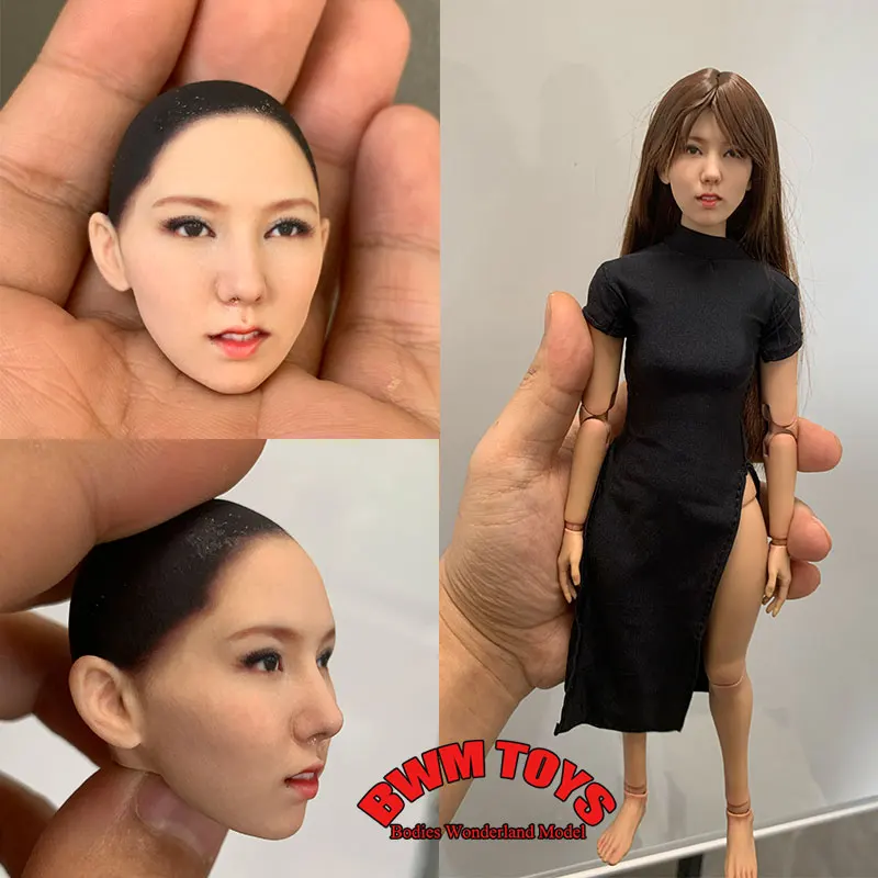 

Handmade 1/6 1/12 1/10 Scale Female Soldier Yui Hatano Head Sculpt Japanese Sexy Actress Head For Action Figure Doll Body DIY