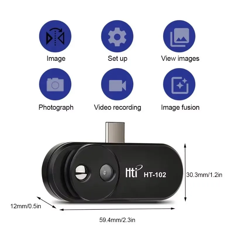 Fotocamera termica Mobile USB Type-C dispositivi per telefoni cellulari Android HT-102 32x32 termocamera a infrarossi temperatura-20 ~ 300 ℃