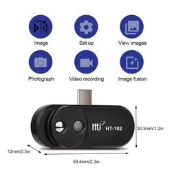 Fotocamera termica Mobile USB Type-C dispositivi per telefoni cellulari Android HT-102 32x32 termocamera a infrarossi temperatura-20 ~ 300 ℃