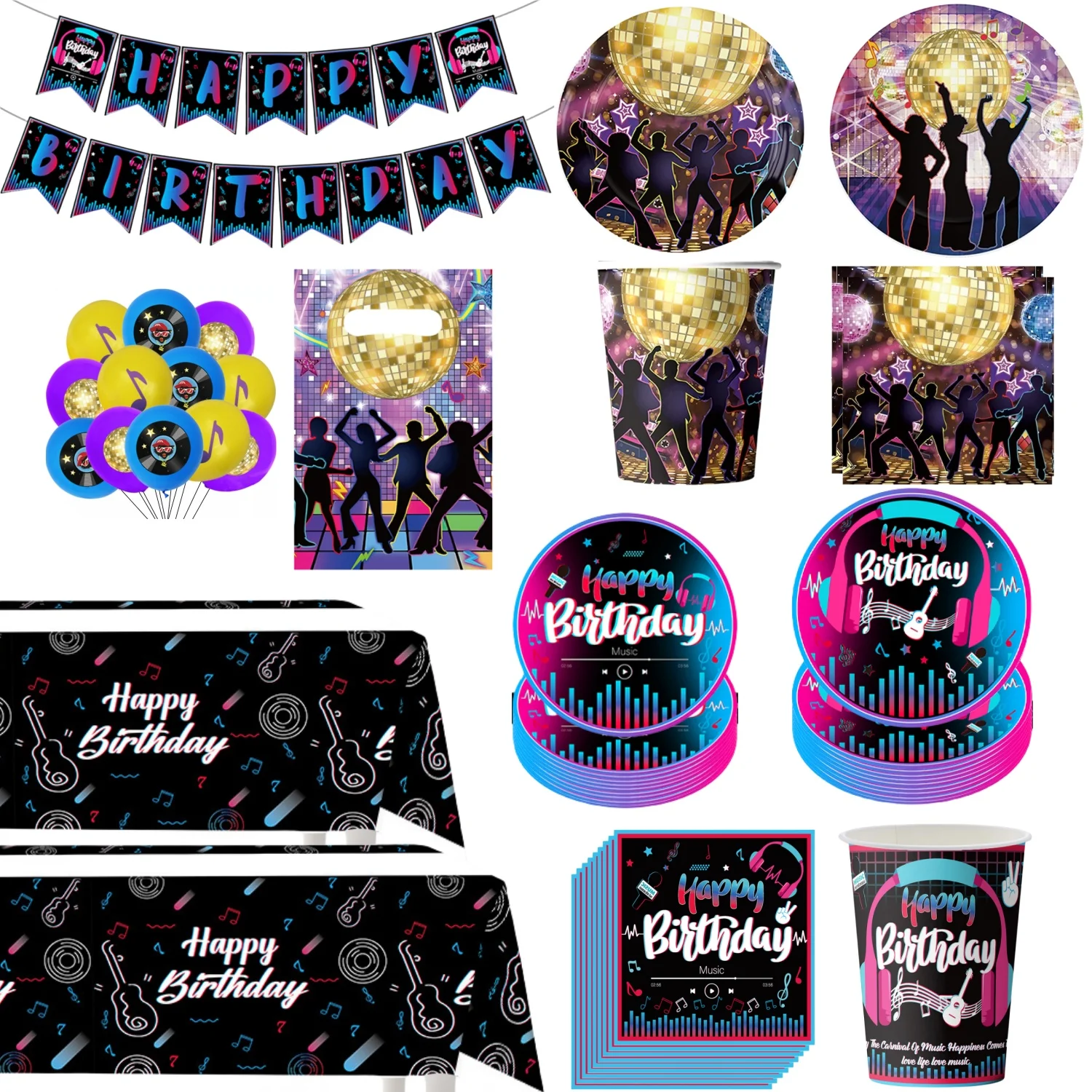 Музыкальная тема на день рождения, украшение для вечеринки