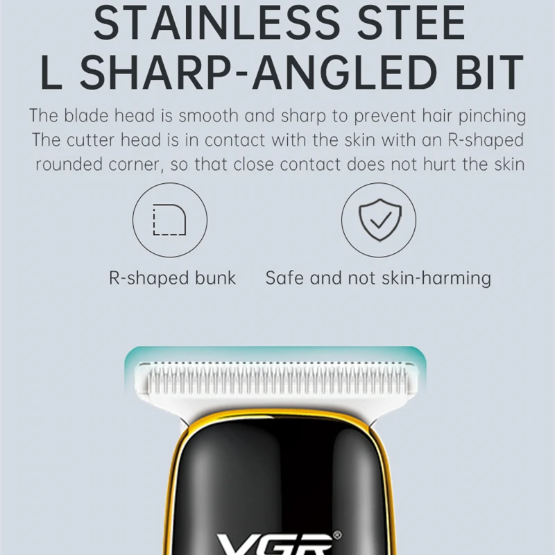 VGR V-966 Hair Clipper Electric Professional Personal Care Rechargeable Trimmer Haircut Barber Supplies USB LCD Machine VGR 966