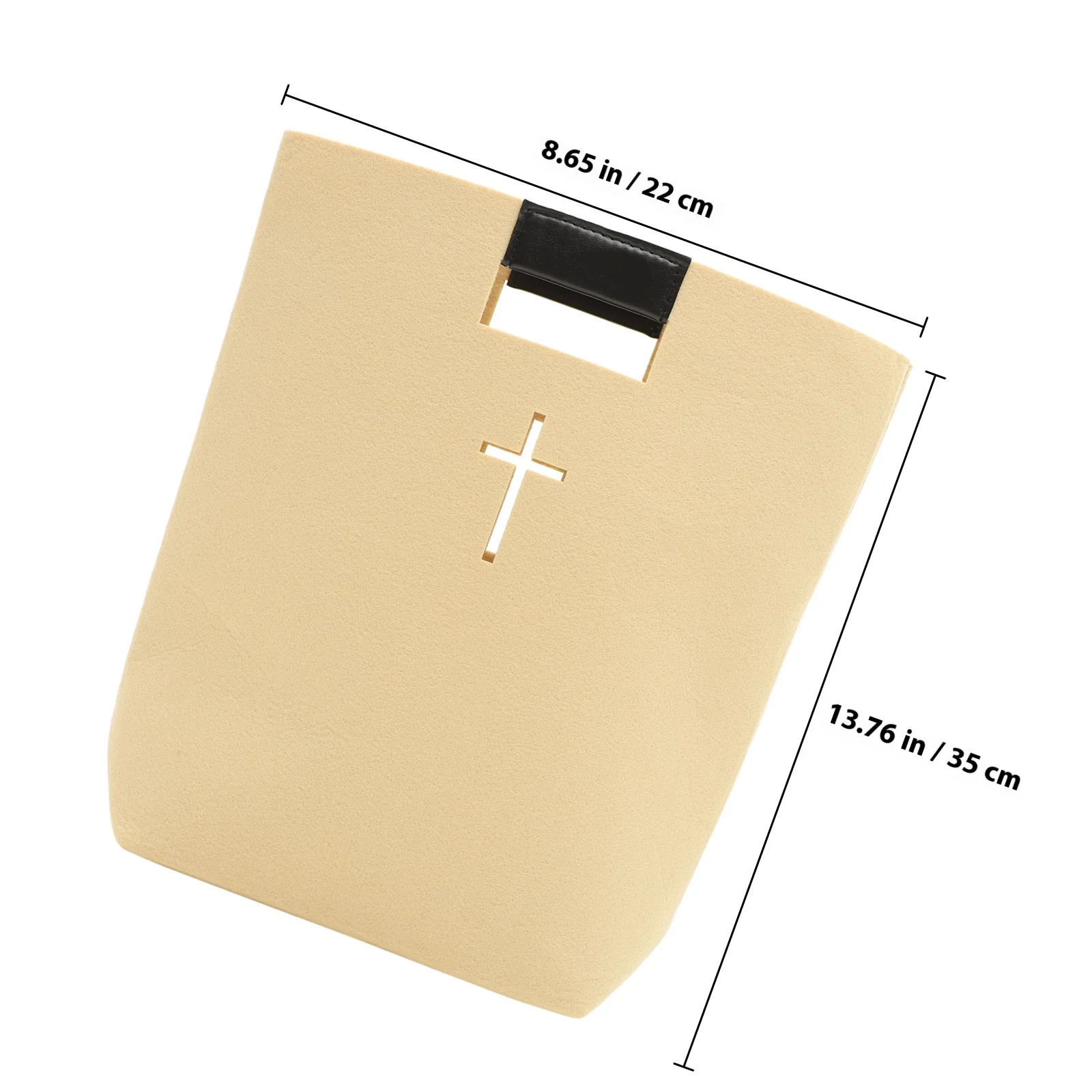1Pcs Bible Carrying Case Large Capacity Cross Design Felt Tote for Church School Shopping Study Christian Gift