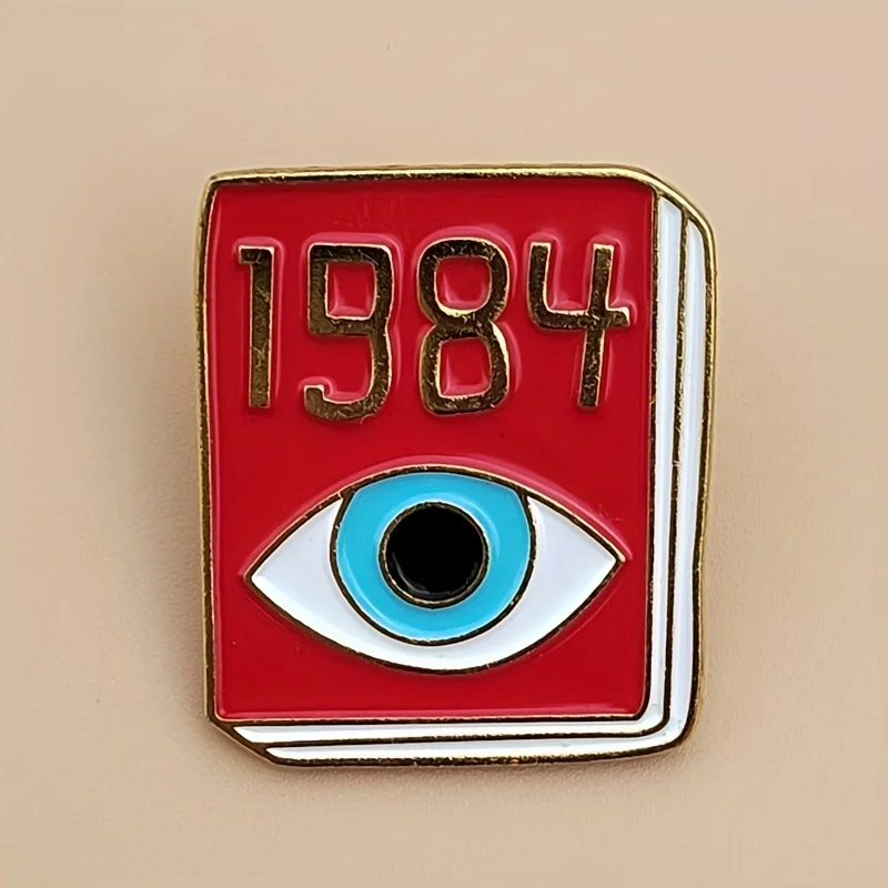 1984 Novel-Inspired Brooch - Durable Metal Badge for Men, Fashionable Backpack Pin & Clothing Accessory