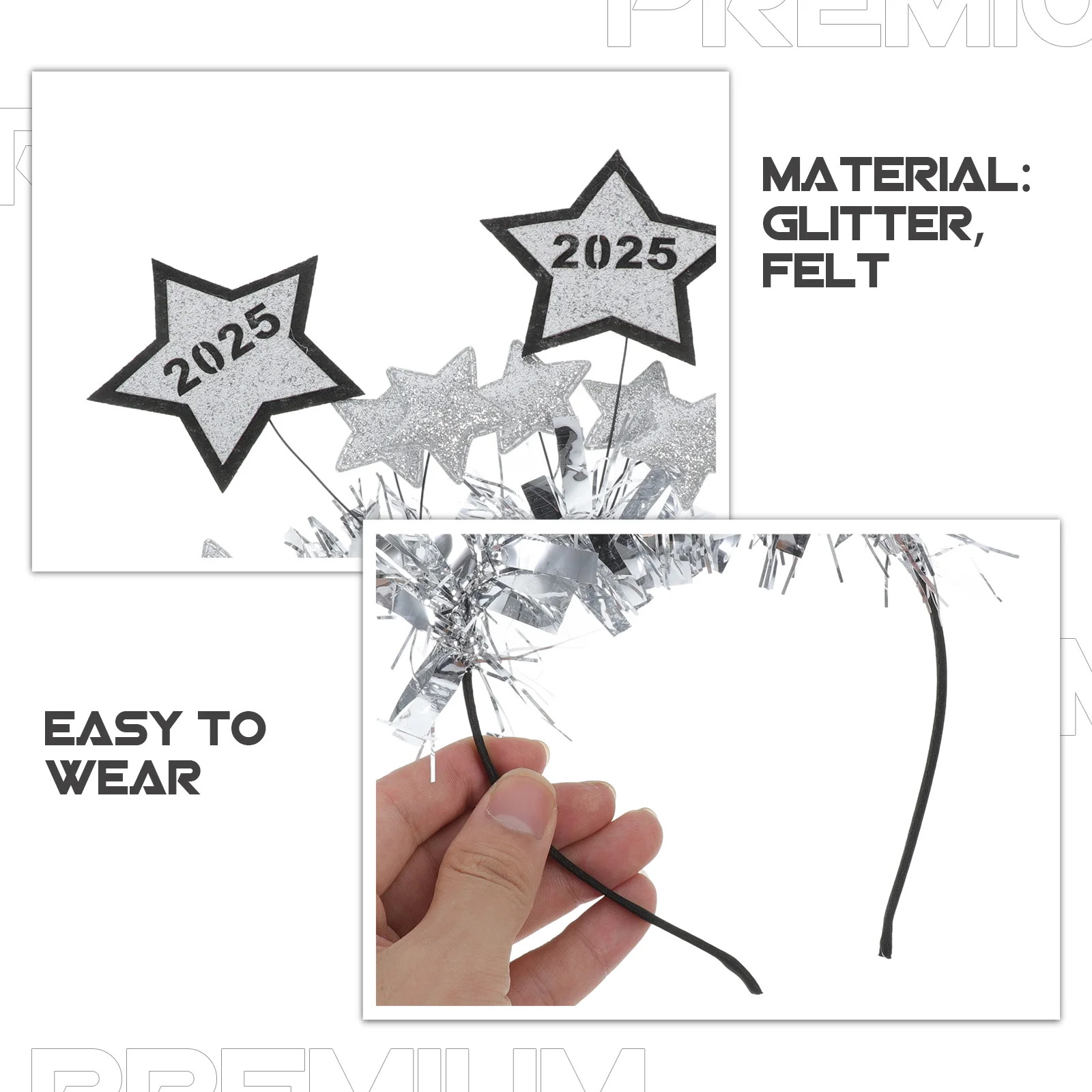 

Star Headband New Year Party Headwear Classic Lightweight Comfortable Break Resistant Holiday Headband 2025