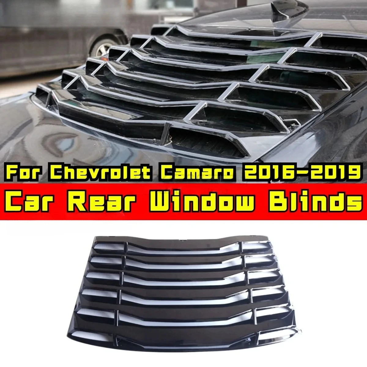 Persianas de ventana trasera de coche, Panel decorativo de rejilla de ventana trasera para Chevrolet Camaro 2016-2019, Kit de carrocería, accesorios para coche