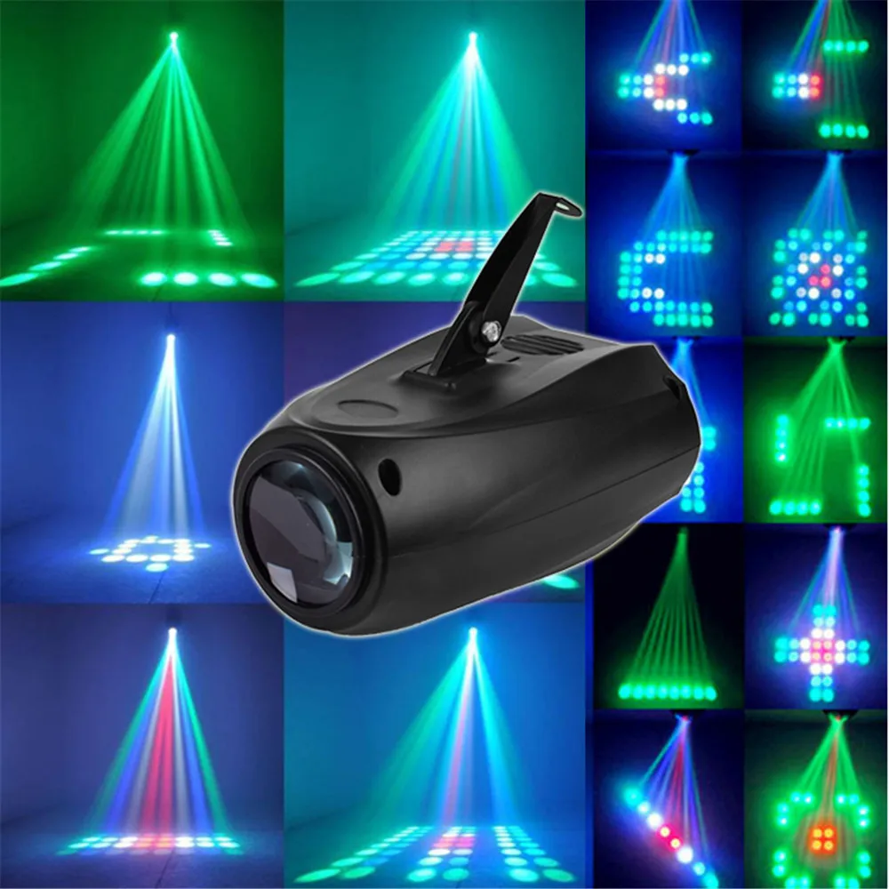 New DJ Stage Light LED Double-headed Blimp Nightclub KTV Pattern Lamps RGB Voice-activated Party Light Stage Lighting Effect