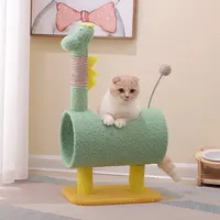 Cat Scratching Post Climbing Tree Teaser Toys Tunnel House For Kittens Sisal Pet Products Furniture Jumping Platform Cute