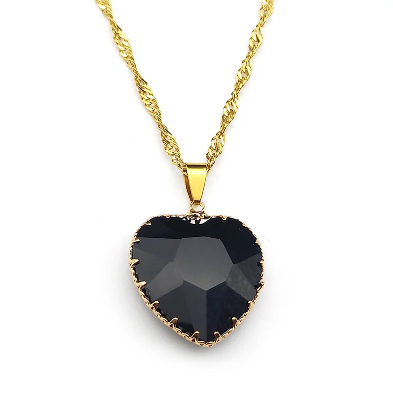 اليهودية Tetragrammaton العبرية الخماسي قلادة قلادة للنساء الرجال الزركون كريستال الحب القلب الإناث سلسلة مجوهرات هدايا