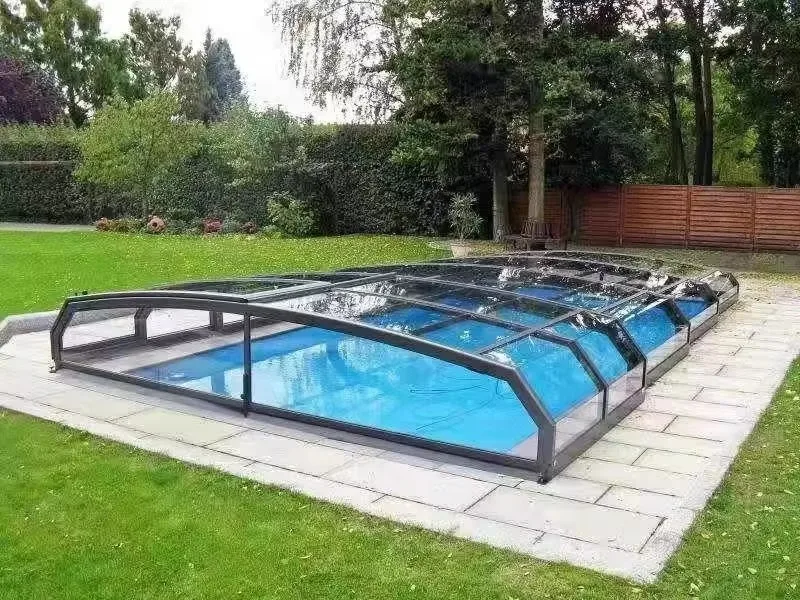 Any Size Custom Transparent Aluminum Swimming Pool Enclosure Retractable Dustproof Outdoor Backyard Garden Patio Shelter
