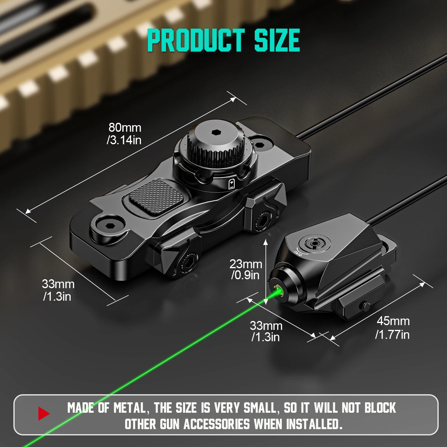 وضع البطارية 7003، مزود بمؤشر ليزر أخضر مع وظيفة المساعدة التي تهدف ذيل الماوس #6