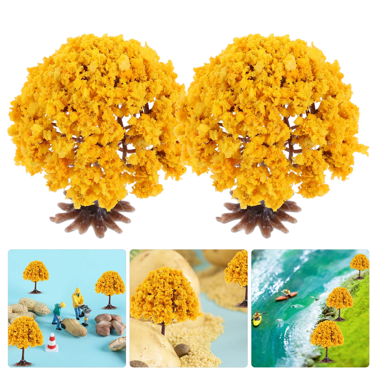 

10pcs Scenery Trees Miniature Plastic Tree Decor For Sand Table House Lightweight Realistic Small Tree Adornment Garden