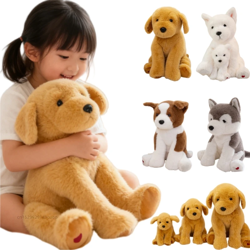 30/40/55cm Simulation Dog Plush Doll Pillow Cute Husky Labrador West Highland Animal Stuffed Animal Home Decor Gift For Children