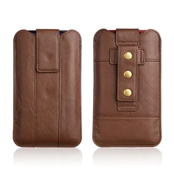 Cow Genuine Leather Phone Belt Clip Case For Poco X3 NFC X4 X5 X6 M5 M6 M3 M4 Pro 5G F3 F4 F5 C65 Men Waist Bag Holster Pouch