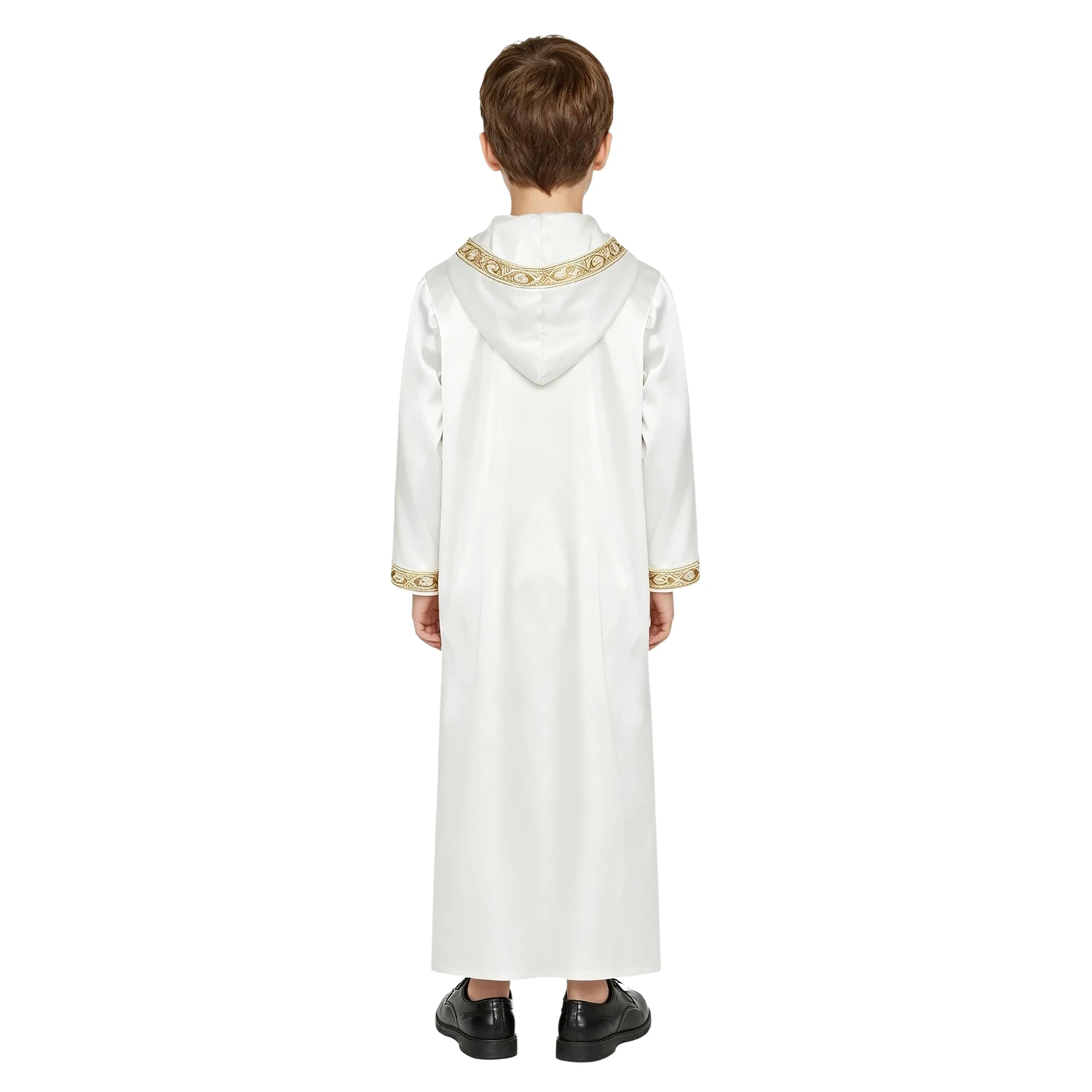 

Kids Boys Indian Dance Costume Satin Dhoti Pants Embroidered Trim Baggy Trousers for Halloween Theme Party Fancy Dress Costume