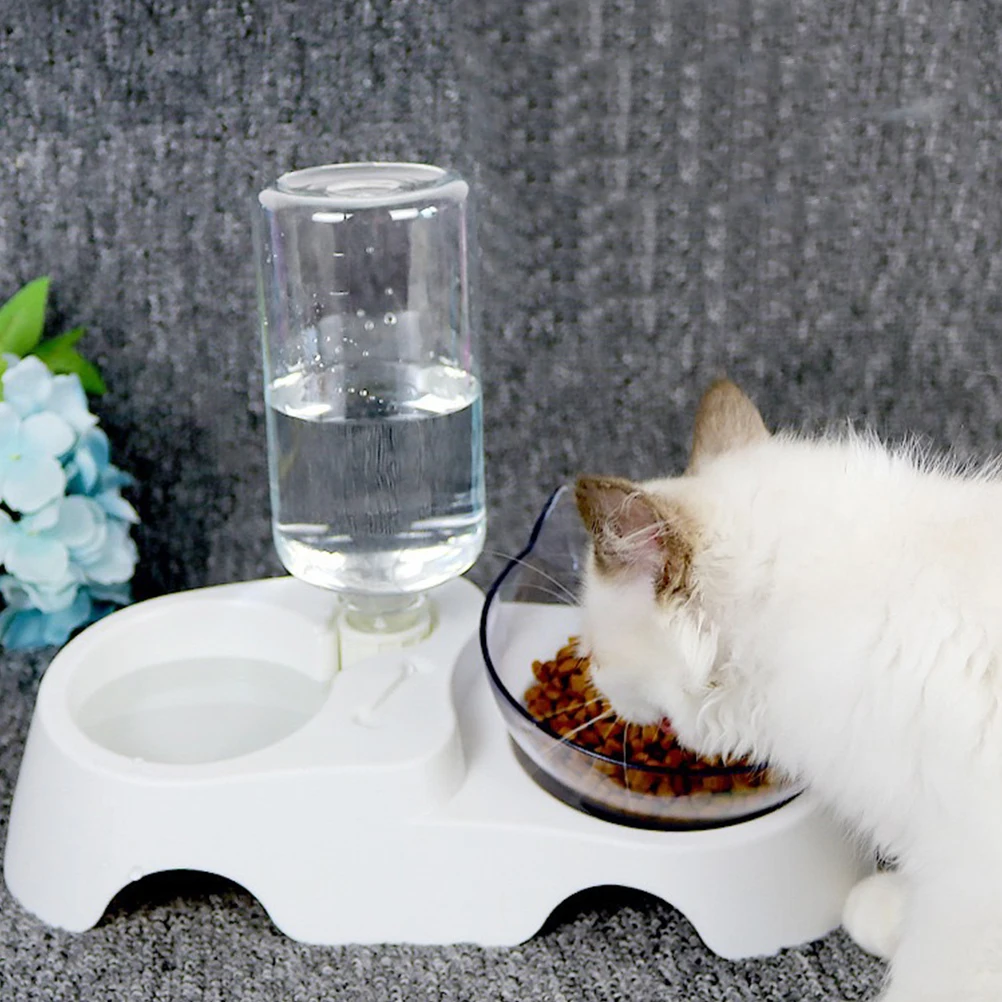 

Pet Bowls Set Cat Dog Food Water Bowl Dual-function ABS PC Thickened Bite-resistant Easy Clean Household Feeder Cat Bowls
