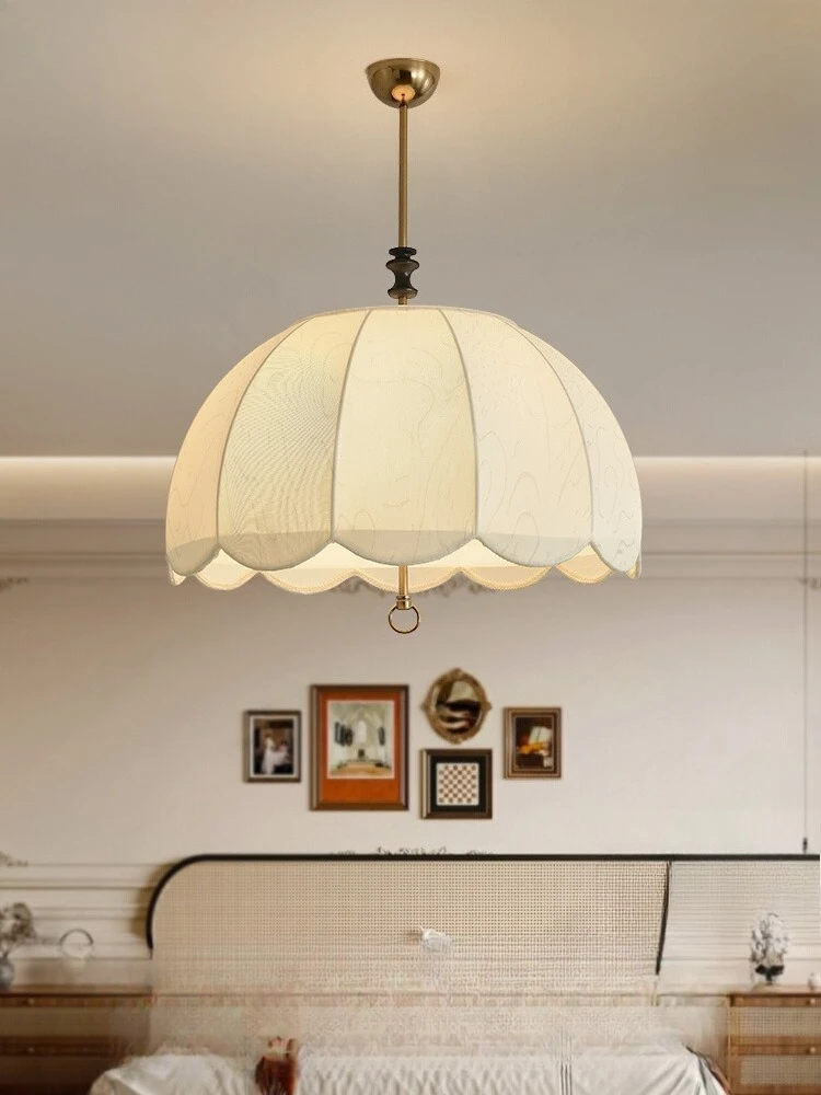 

Bedroom chandelier American fabric master bedroom Nanyang dining room light medieval wabi sabi study room lamp