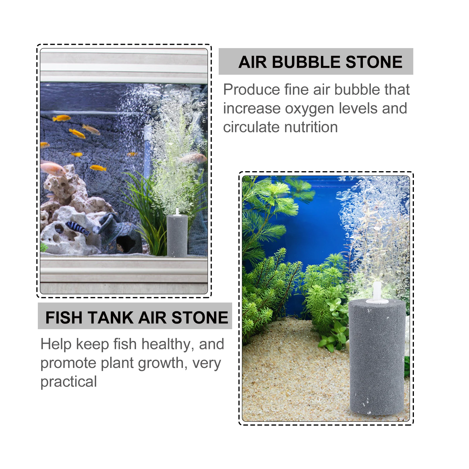 

2Pcs Fish Tank Air Stone Durable Silicon Carbide Air Bubble Stone Aquarium Oxygen Diffuser Promote Fish Health Plant Growth