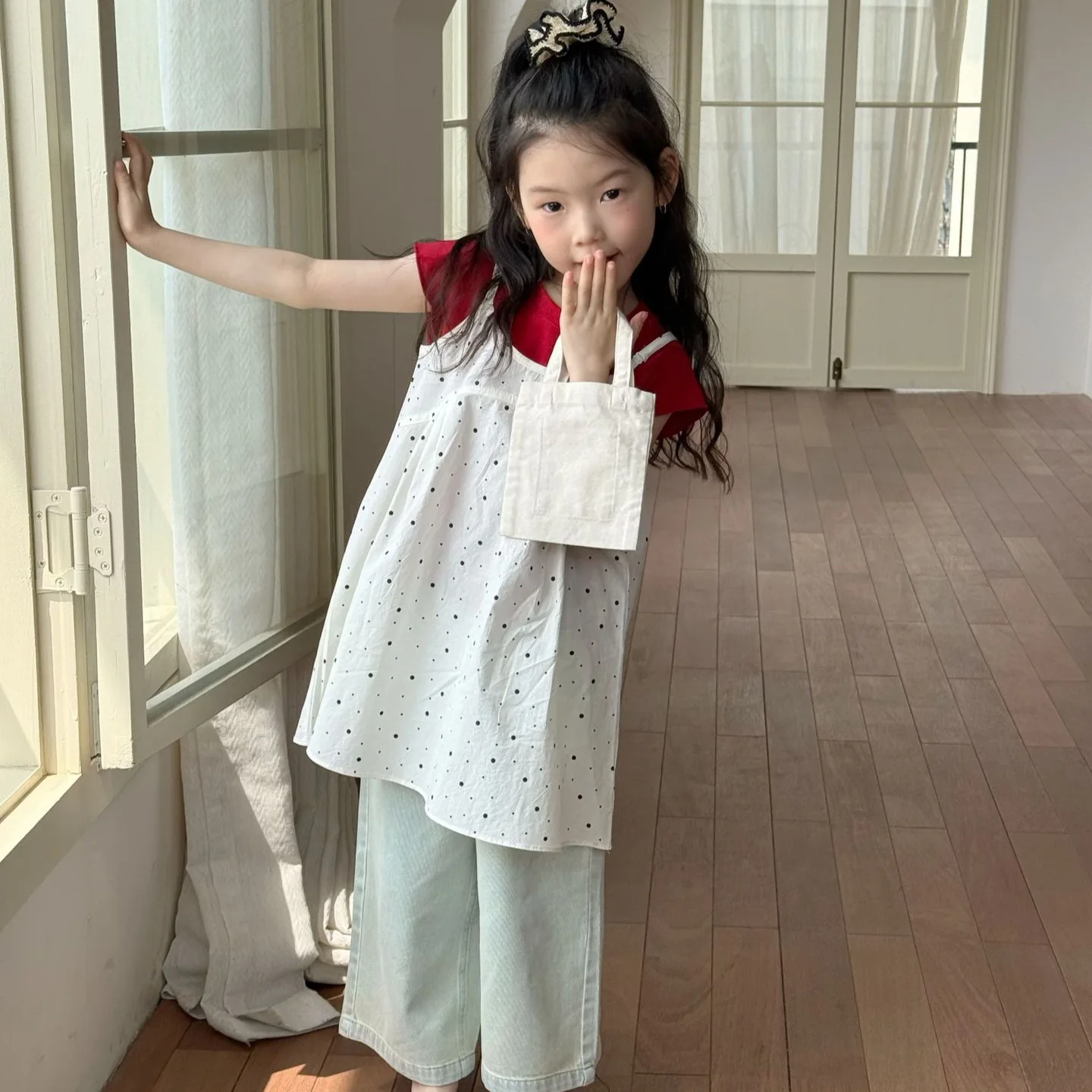 2025 Summer New Children's Clothing Korean Children's Clothing Girls' Ideas Cotton Suspender Skirt Summer Suspender Skirt