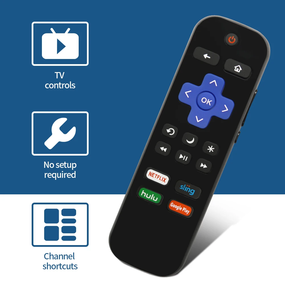 Universal Replaced Remote Control RK-NSHG Suitable for Insignia Roku TV Remote All Insignia Roku Smart LED TV