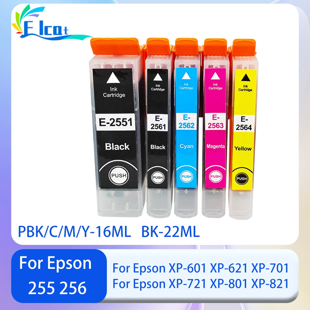 

255 256 T2551 T2561 T2562 T2563 T2564 картридж для принтера Epson Expression Premium XP-601 XP-621 XP-701 XP-721 XP801 XP821