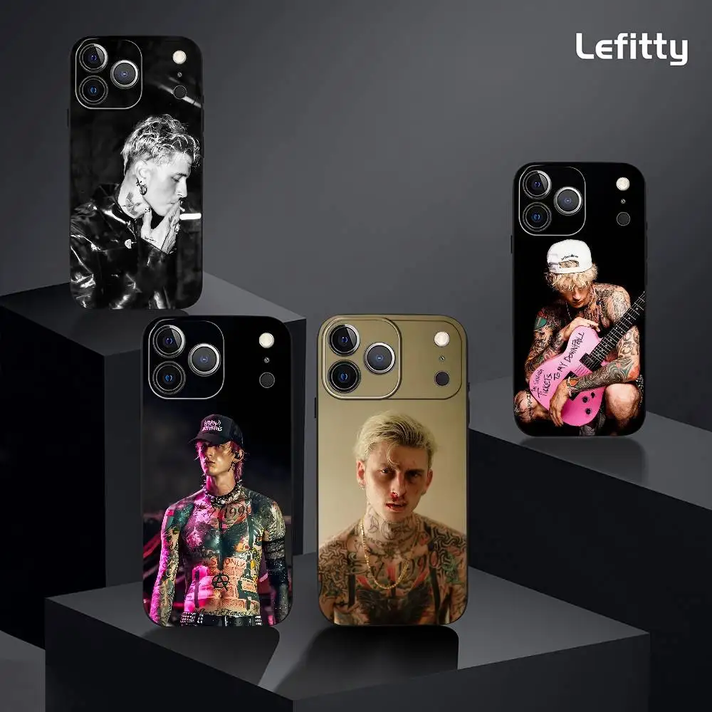 MGK m-machine pistolet k-kelly coque de téléphone pour iPhone 17 16 15 14 13 12 11 Pro Xs Max Mini XR X Plus coque souple givrée noire Funda