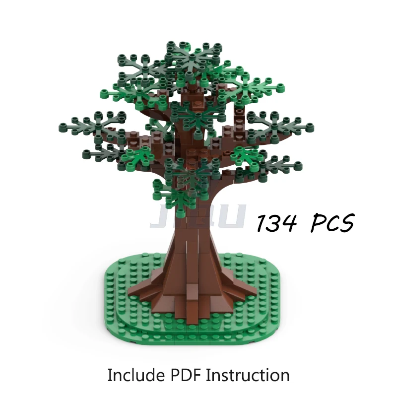 134 sztuk MOC Model drzewa klocki ulica miasta Parkway ogród scena dekoracja do roślin akcesoria cegły DIY zabawka dla dzieci prezenty