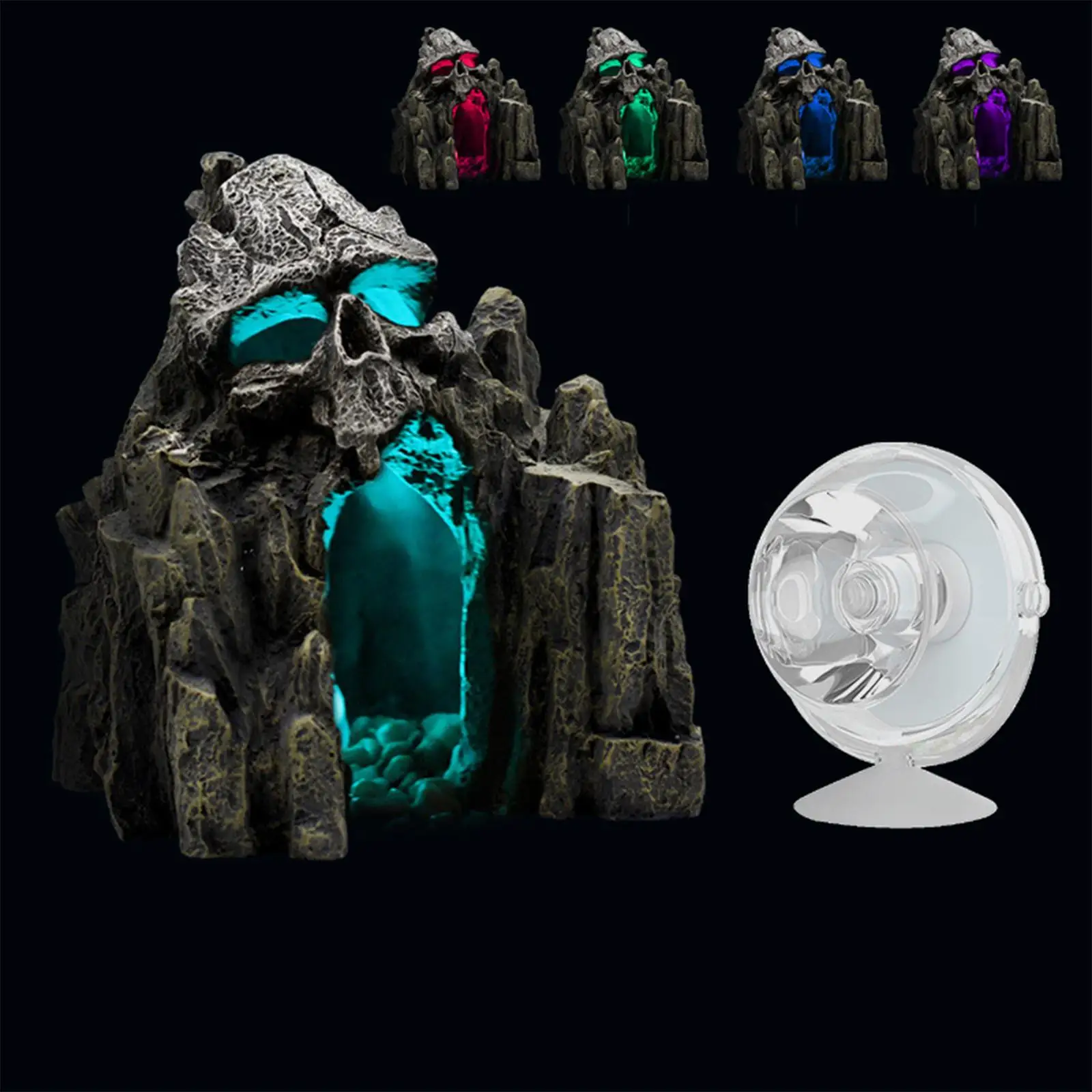Schädel Berg Decor Rock Cave Steingarten Ornament Landschaft Zubehör Liefert Stein für Aquarium Rest Tank Pet