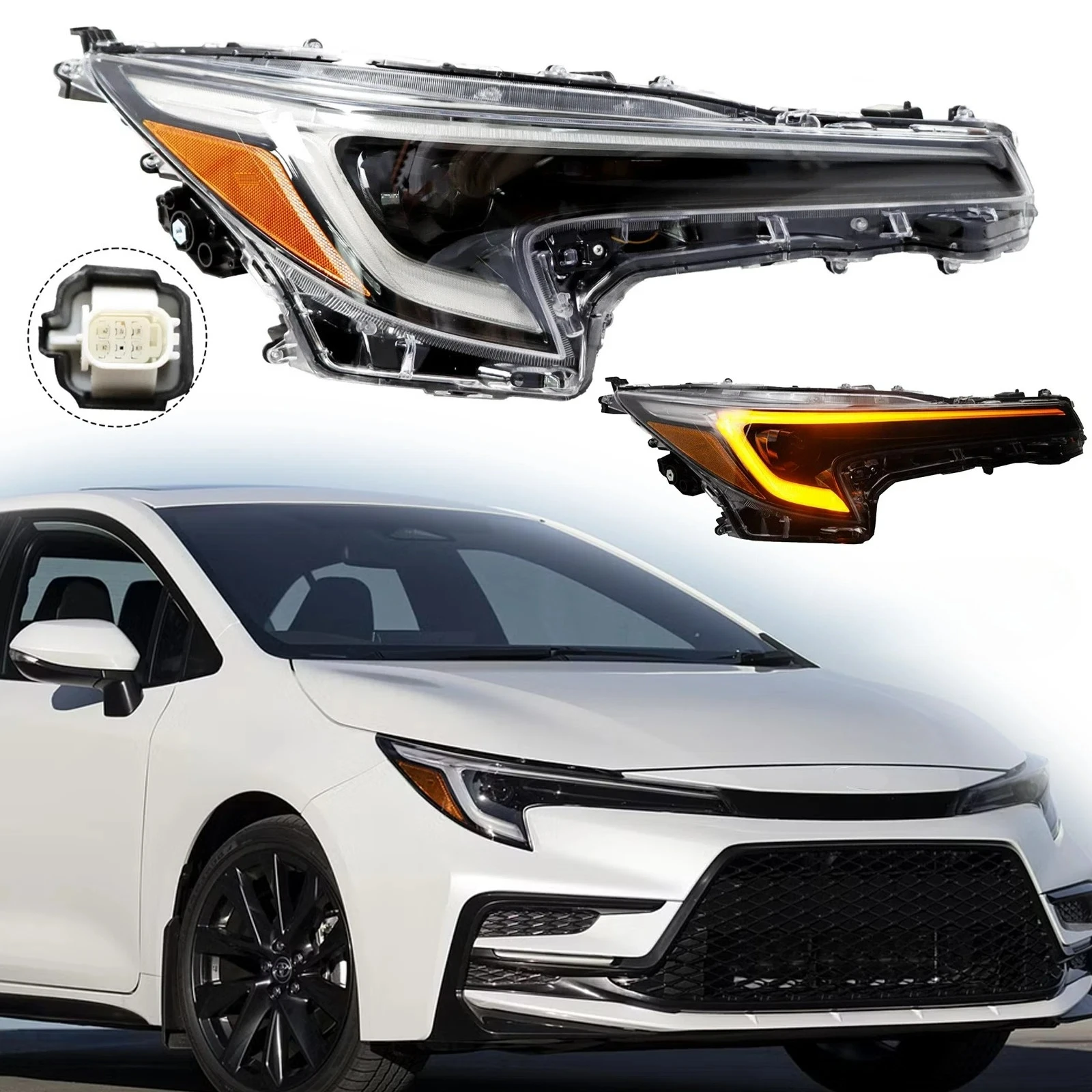 

1 шт. светодиодная фара для Toyota Corolla SE XLE XSE 2023 2024 со стороны водителя или пассажира