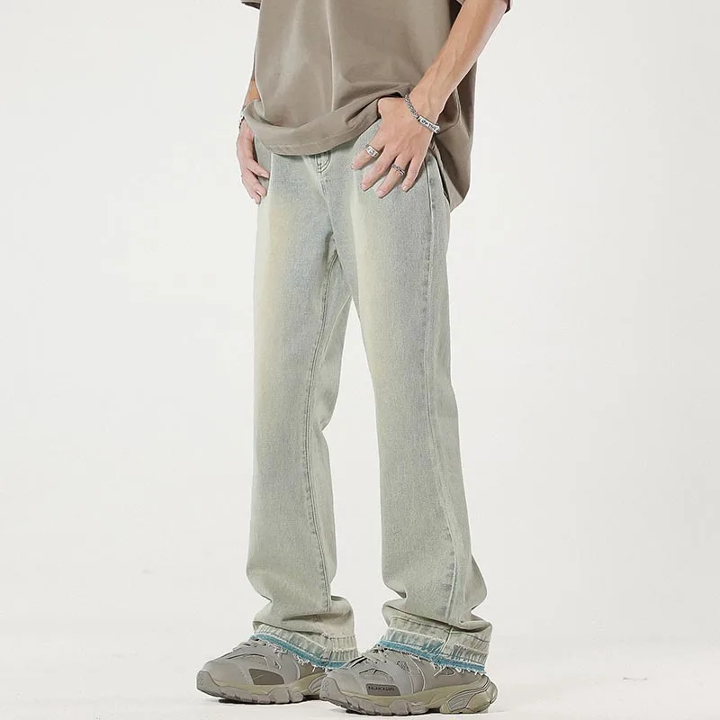 

Waed Jeans Men's Autumn New Sle Casual Pants American High Street Vibe Men's Micro Flare Pants Versatile Loose Straight Leg