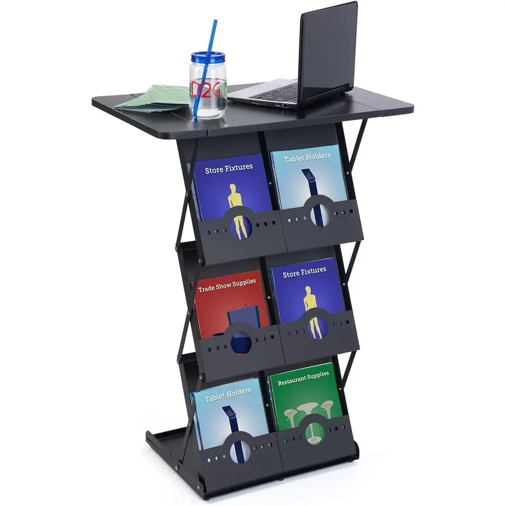 

40 Inch Portable Counter with 6 Pockets, Collapsible, Carrying Case, Black