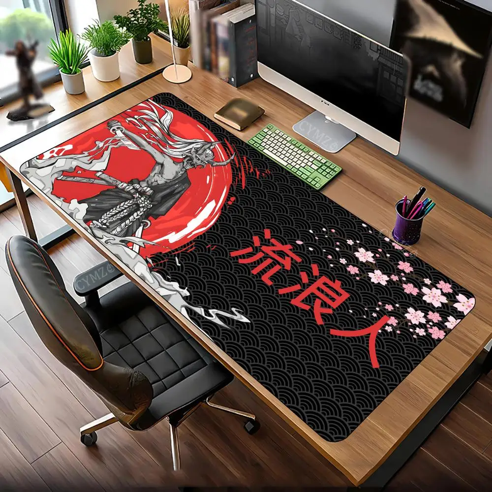 Ukiyo-e самурай вишневый цвет иллюстрация коврик для мыши настольный коврик игровые коврики противоскользящие прочные настольные аксессуары клавиатура настольный коврик