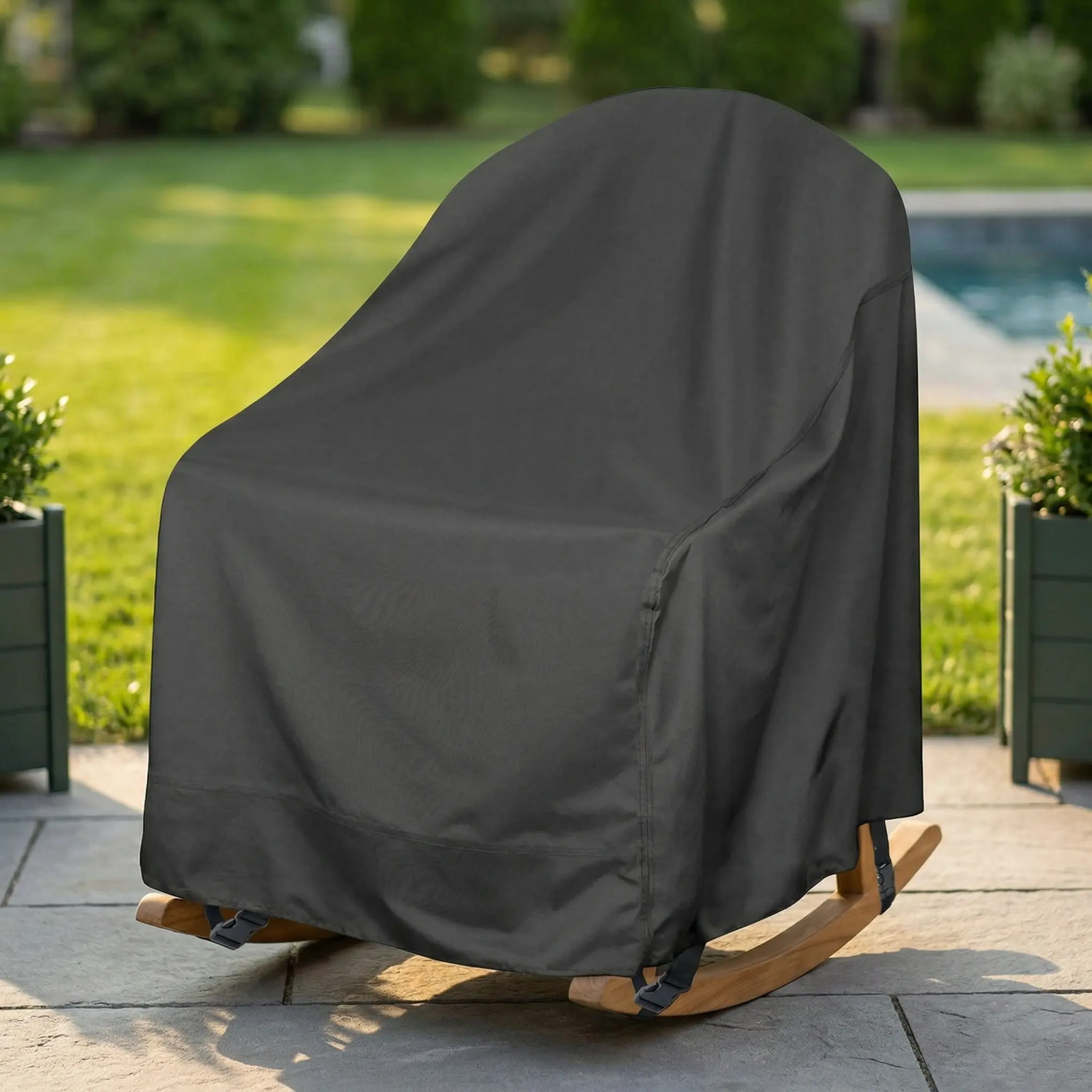 Outdoor Rocking Chair Cover Waterproof Heavy Duty Patio Furniture Cover Garden Chair Protective Sleeve Washable Reusable