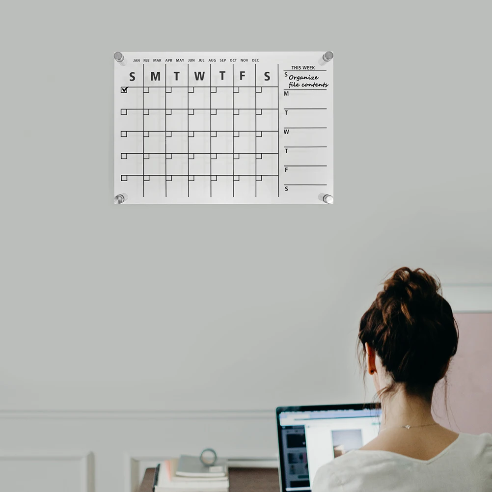 

Multifunctional Acrylic Message Board H written Display Note School Office Practical Transparent Erasable Memo Weekly Plan