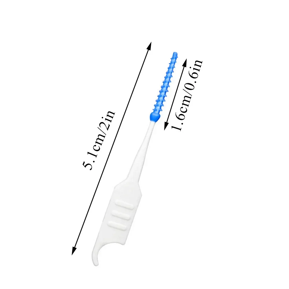 Silicone Interdental Brushes with Floss Picks for Plaque Removal and Deep Cleaning Between Teeth Gaps