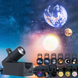 Aarde Maan Projector Ster Projectie Lamp Planeet Nachtlampje Oplaadbare Led Lamp Achtergrond Sfeer Kamer Decor Nachtlampjes