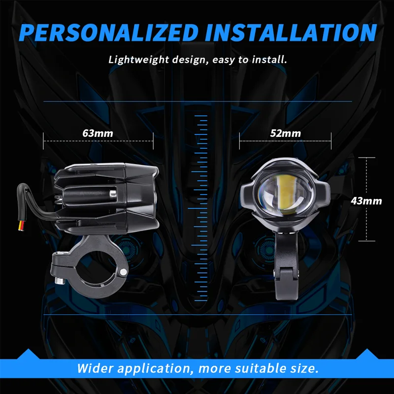 Motorcycle 6000K Headlight LED Auxiliary Fog Light Moto Driving Car Fog Spot Head Light Lamp for for BMW R 1200 GS Adventure LC view 3