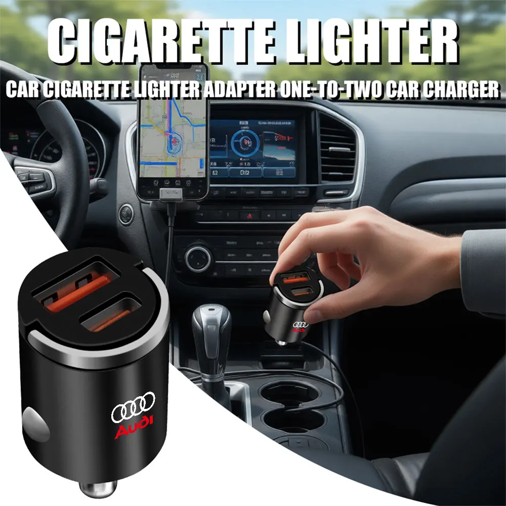 Auto-Schnellladegerät USB-C Anschlüsse Netzteil Ventilkappe für Audi Sline A2 A3 S B5 B7 A7 R6 A8L TT Q1 8P Q3 S6 8V Q6 RS3 RS8 B3