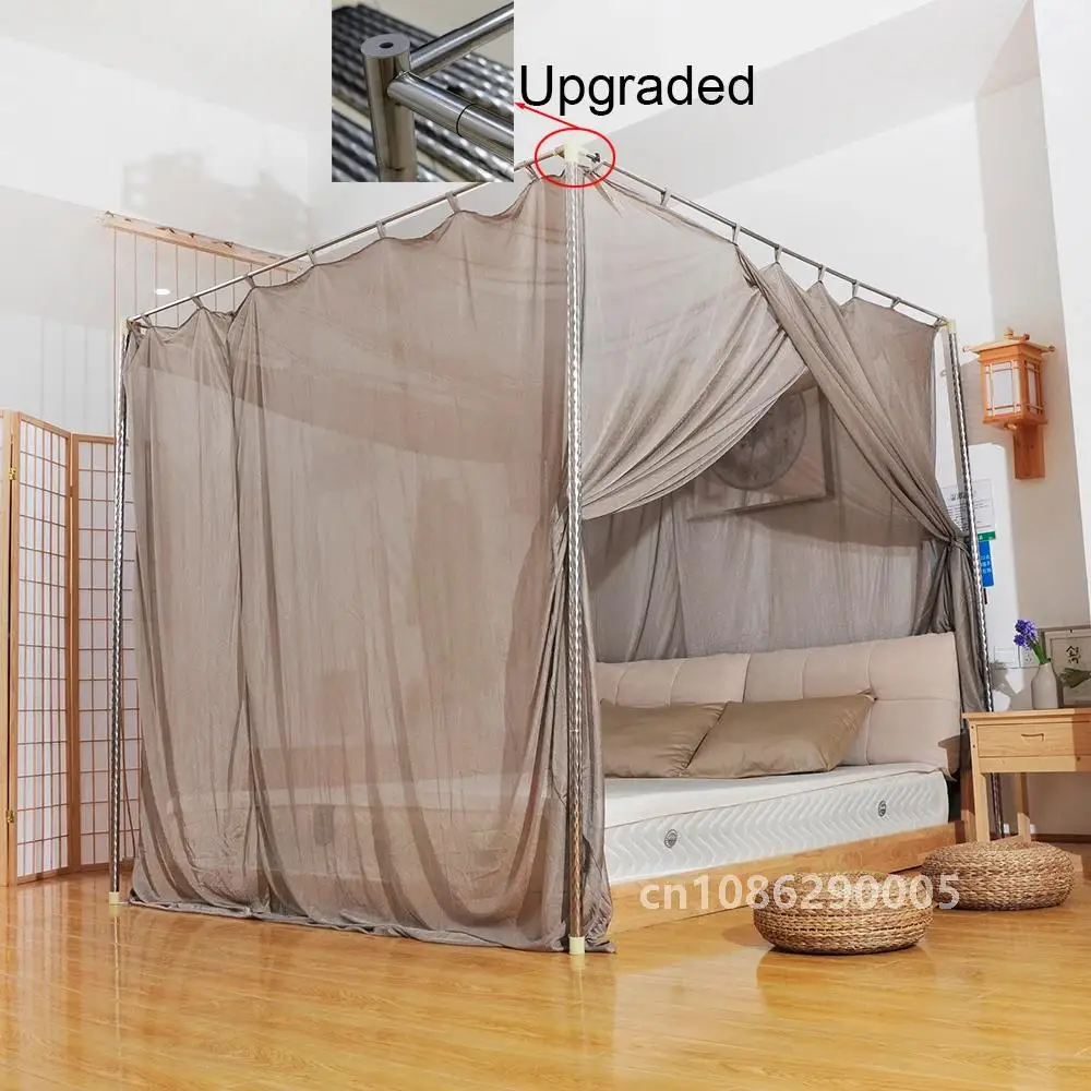 Stainless Steel Frame Bed Canopy Rack for Mosquito Net Screw Connection Reinforcement