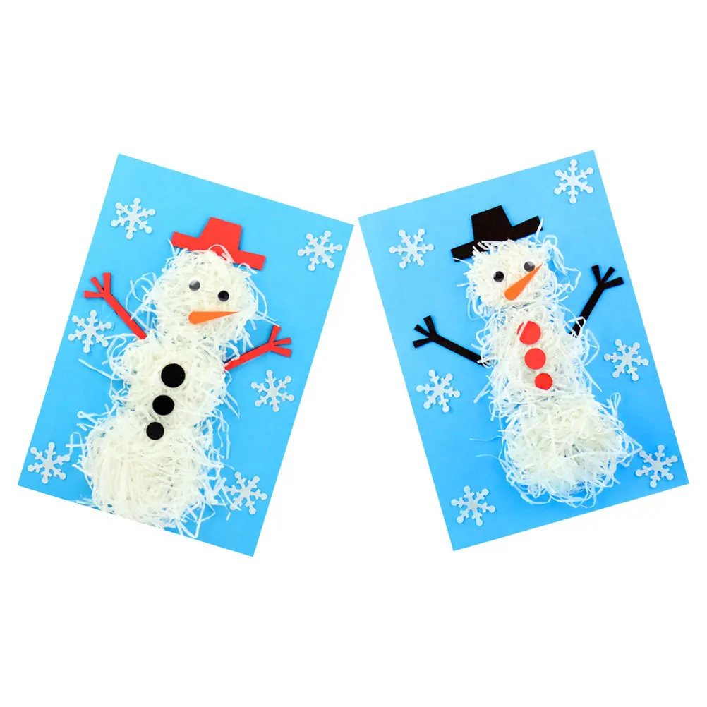 

2Sets DIY Snowman Crafts Paper Snowman Making Material Christmas Decoration Kit Christmas Party Craft Supplies