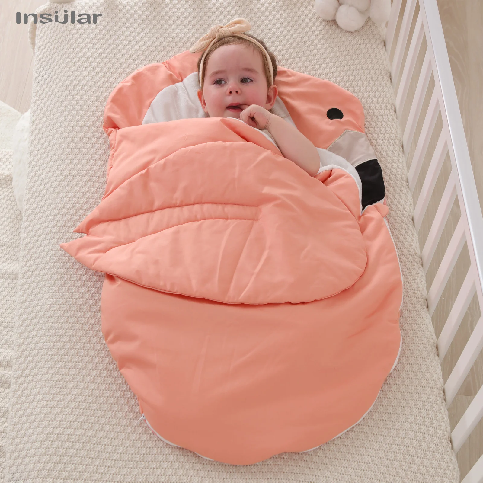 

INSULAR Baby Swan Sleeping Bags Infant Warm SleepSacks Stroller Wrap Blanket Kids Cotton Thick Footmuff Spring Autumn 0-2 Y