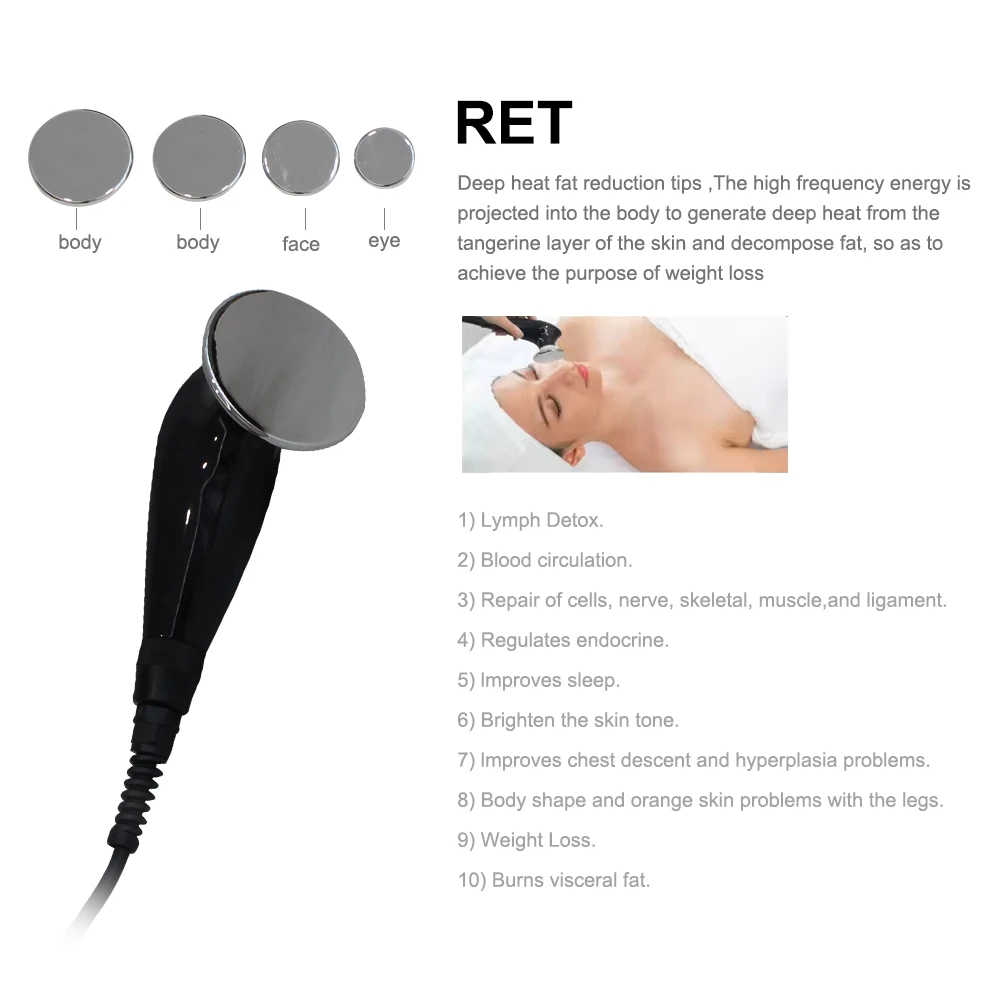 448K Face Lifting Thermo Therapy Machine CET RET Skin Tightening Anti-wrinkle Beauty Equipment Fat Burner Slimming Weight Loss