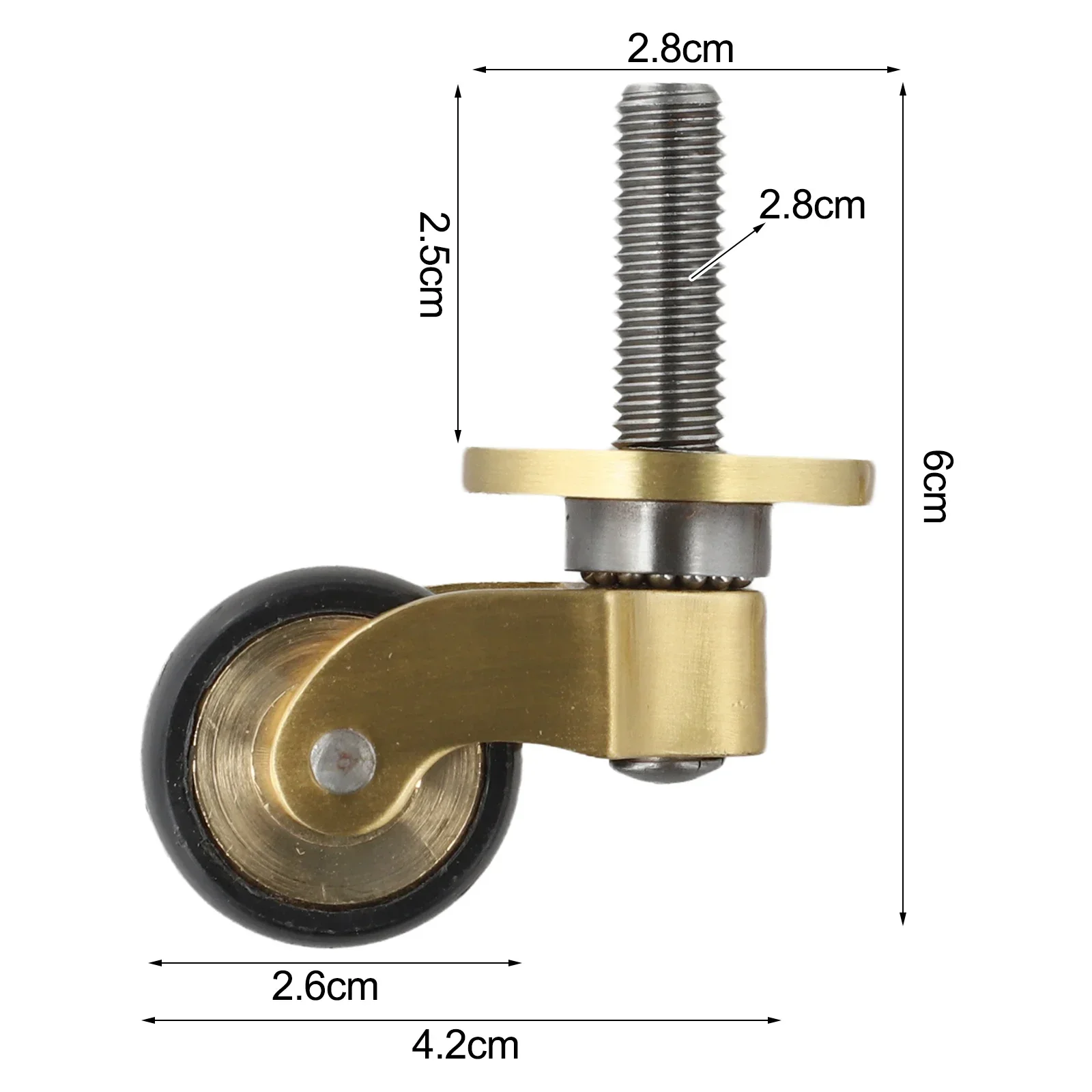 Brass Casters Heavy Duty Furniture Caster Wheels 360 Degree Rotation Silent Bearing For Sofa Tables Plant Stands